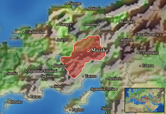 Map of Kappadokia and its neighbours