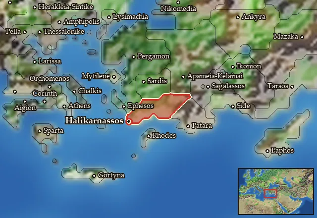 Map of Karia and its neighbours
