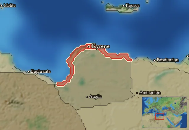 Map of Kyrenaike and its neighbours