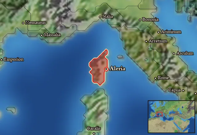 Map of Kyrnos and its neighbours