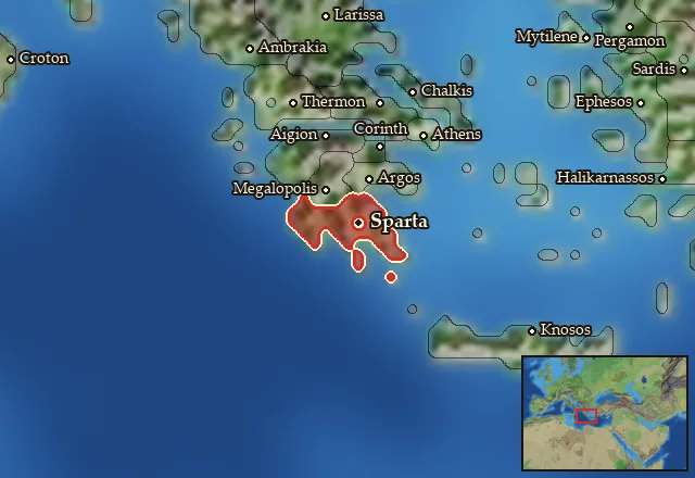 Map of Lakonia and its neighbours