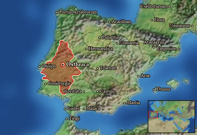 Map of Lusitania and its neighbours