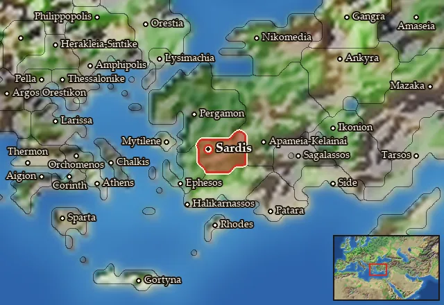 Map of Lydia and its neighbours