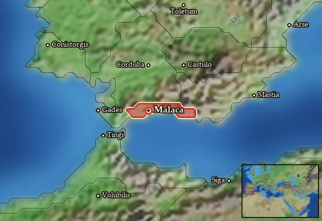 Map of Malaka and its neighbours