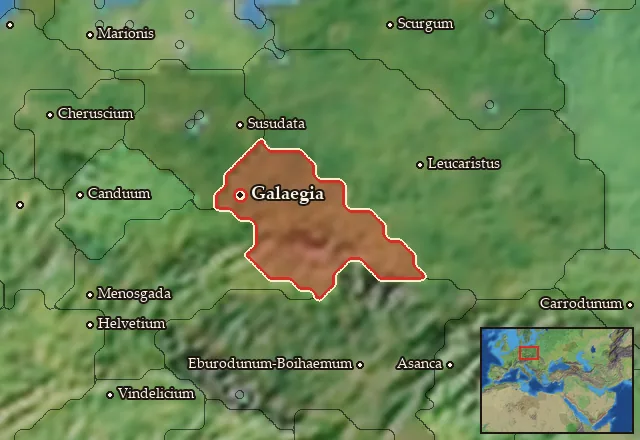 Map of Marcomannia Vetus and its neighbours