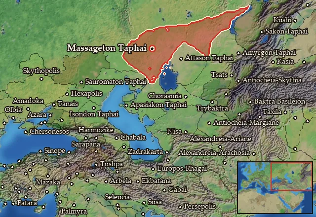 Map of Massagetaia and its neighbours