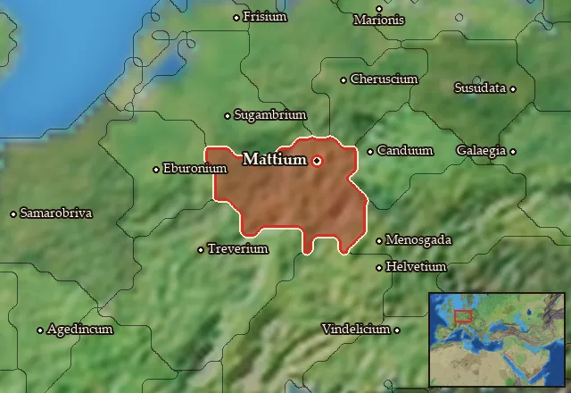 Map of Mattiaca and its neighbours