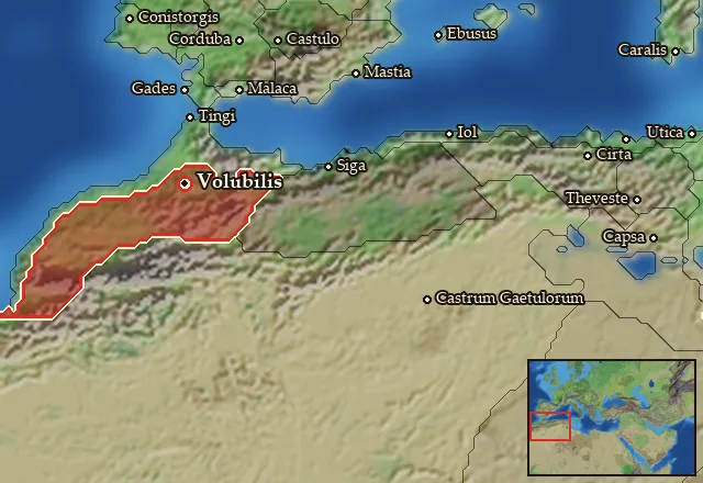 Map of Mauretania and its neighbours