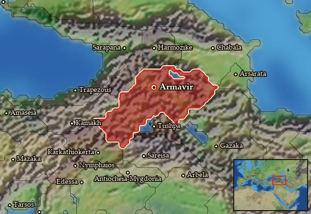 Map of Megale Armenia and its neighbours
