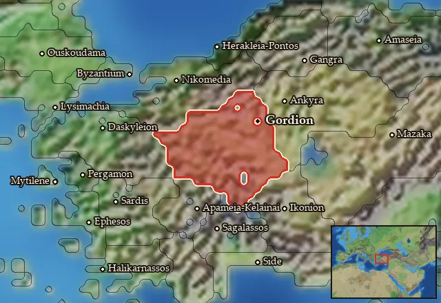 Map of Megale Phrygia and its neighbours