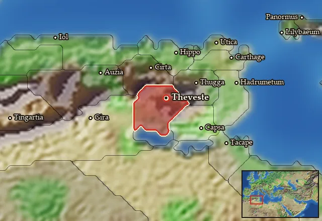 Map of Numidia Aurasia and its neighbours