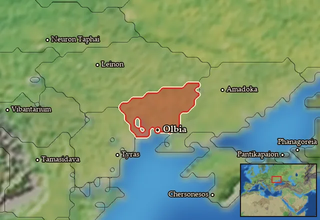 Map of Olbiana and its neighbours