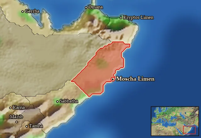 Map of Omana Kolpos and its neighbours