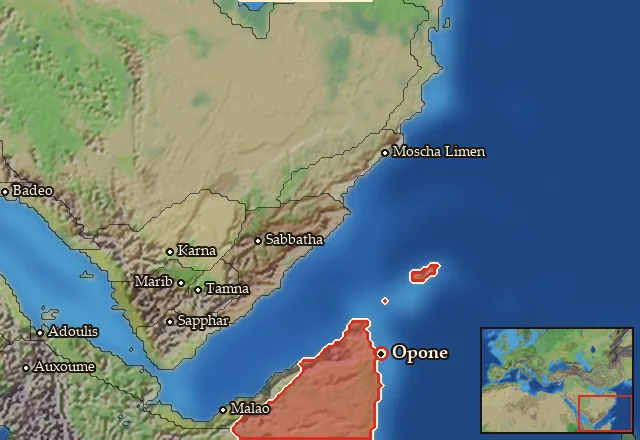 Map of Oponis and its neighbours