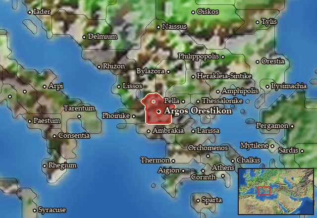 Map of Orestis and its neighbours