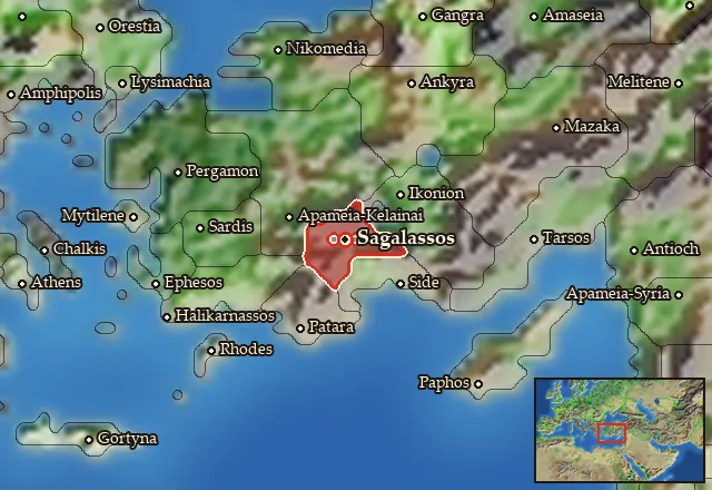 Map of Pisidia and its neighbours