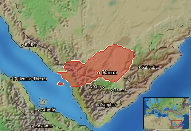 Map of Qarnawu and its neighbours