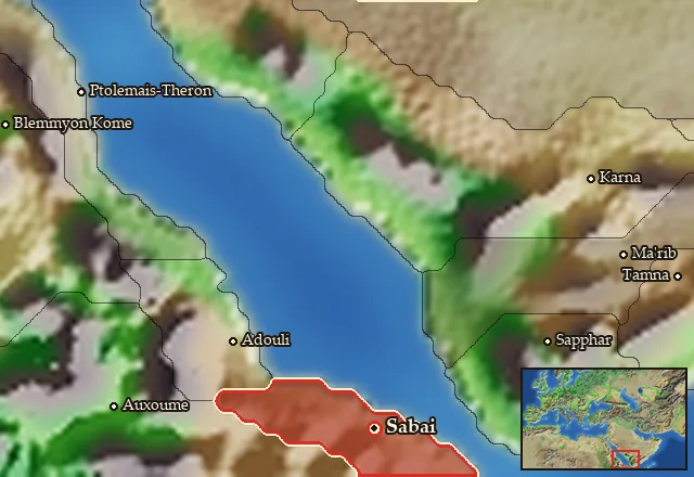 Map of Sabaike Aithiopia and its neighbours