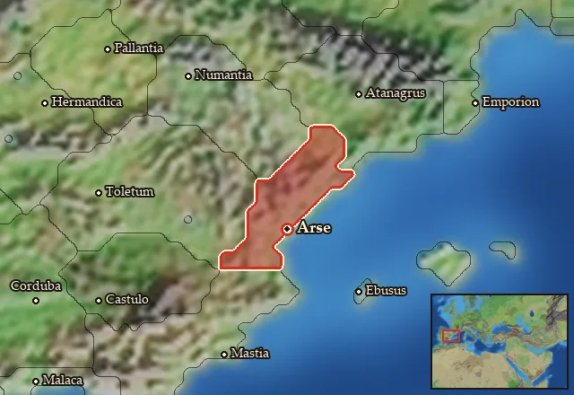 Map of Saguntia and its neighbours
