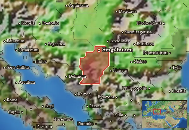 Map of Scordiscia and its neighbours
