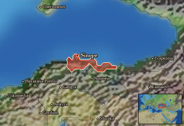 Map of Sinopeia and its neighbours
