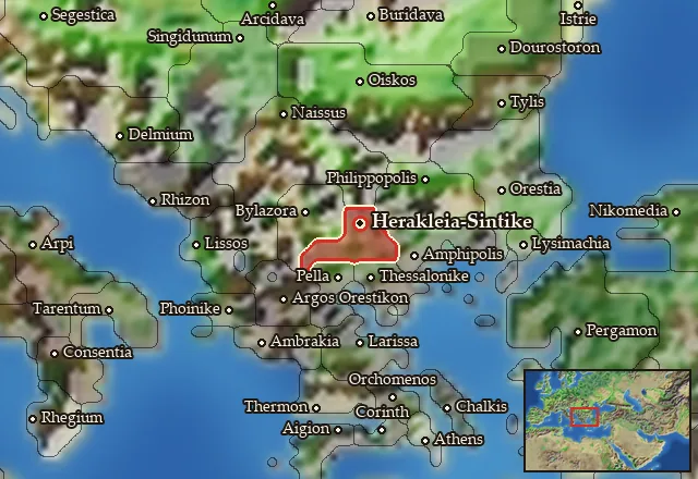 Map of Sintike and its neighbours