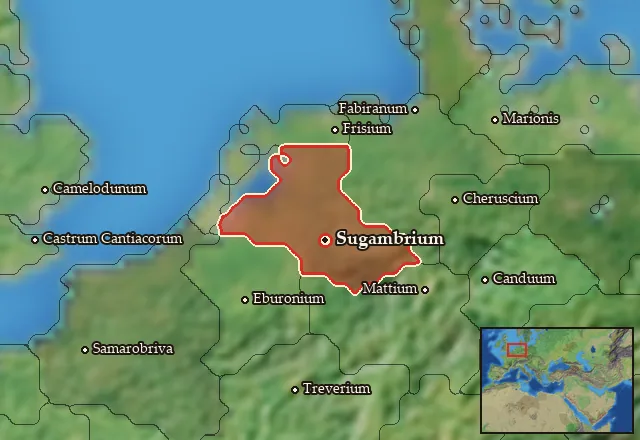Map of Sugambria and its neighbours