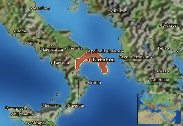 Map of Taras and its neighbours