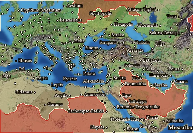 Map of Terra Incognita and its neighbours