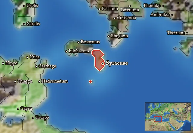 Map of Trinacria and its neighbours