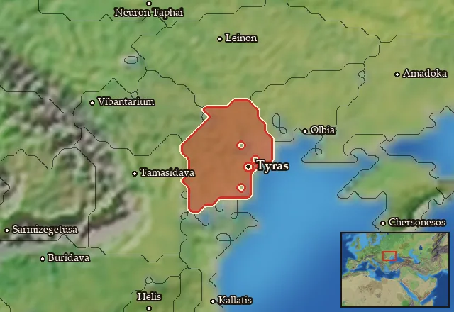 Map of Tyrasia and its neighbours