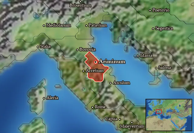 Map of Umbria and its neighbours