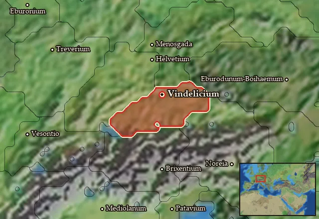 Map of Vindelicia and its neighbours