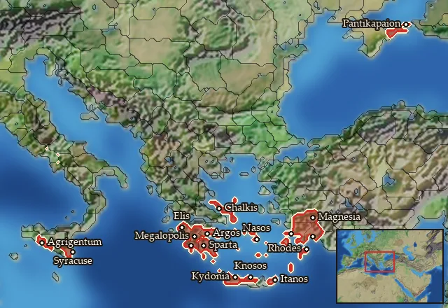 Where Mercenary Peloponnesian Hoplites can be hired