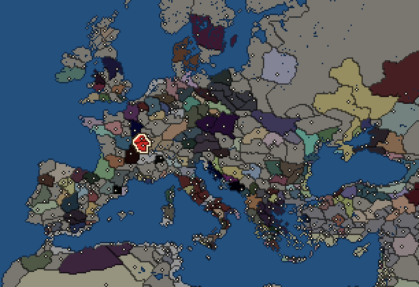 Starting territory of Aedui, with its neighbours