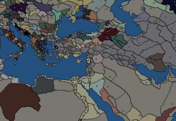 Starting territory of Aradus, with its neighbours