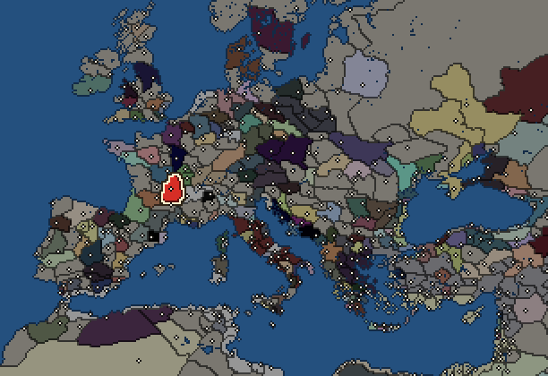 Starting territory of Arverni, with its neighbours