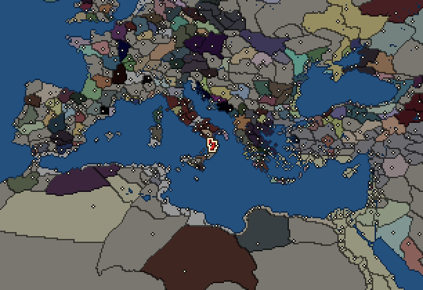 Starting territory of Bruttians, with its neighbours