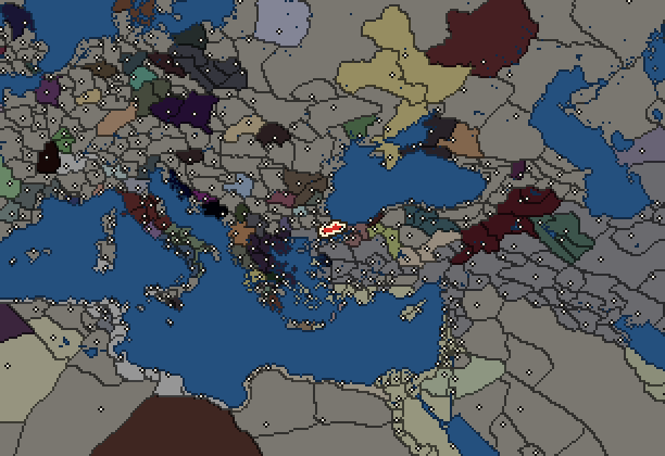 Starting territory of Byzantium, with its neighbours