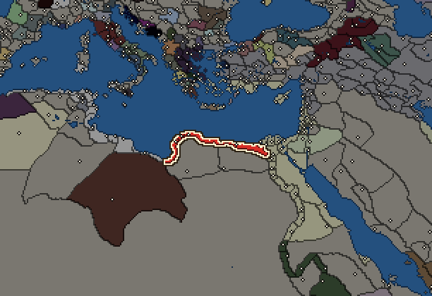 Starting territory of Cyrene, with its neighbours