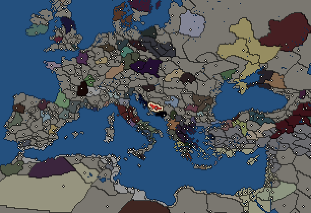 Starting territory of Delmatae, with its neighbours
