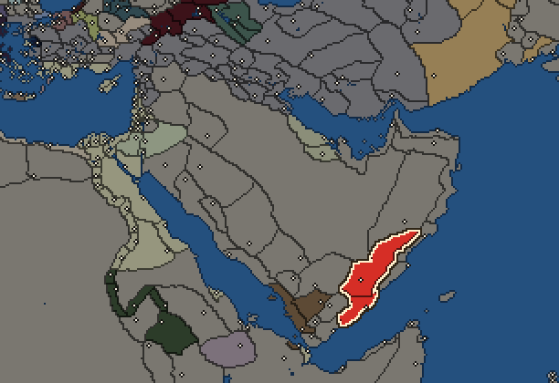 Starting territory of Hadhramaut, with its neighbours