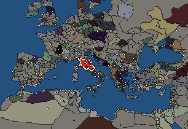 Starting territory of Rome, with its neighbours