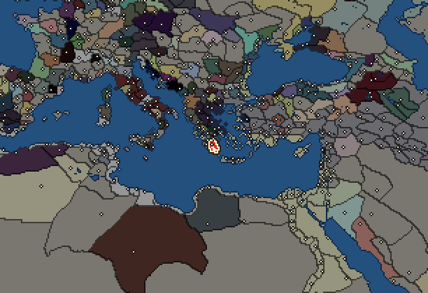 Starting territory of Sparta, with its neighbours