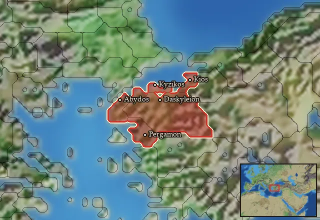 Regions of the Troad Mysia mercenary pool