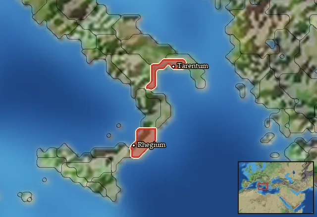 Regions of the Magna Graecia mercenary pool