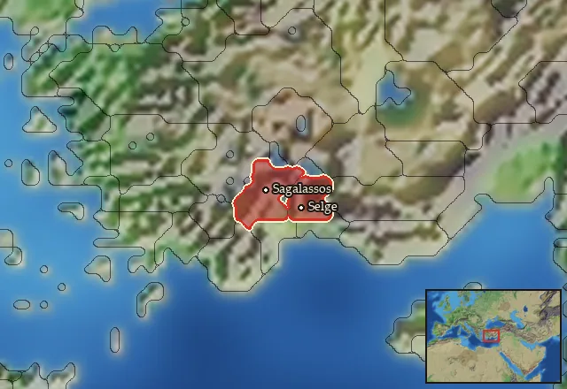 Regions of the Pisidia mercenary pool