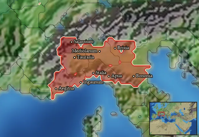 Regions of the Cisalpine Gaul mercenary pool