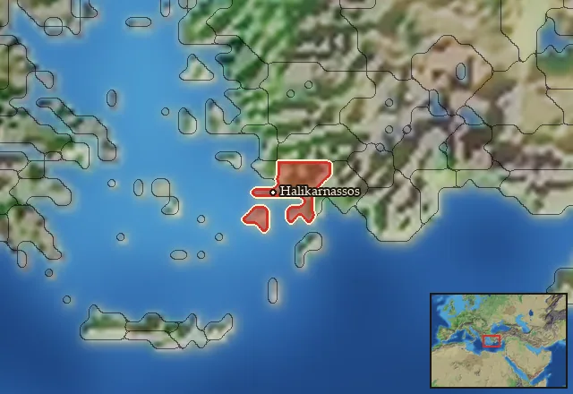 Regions of the Halikarnassos mercenary pool