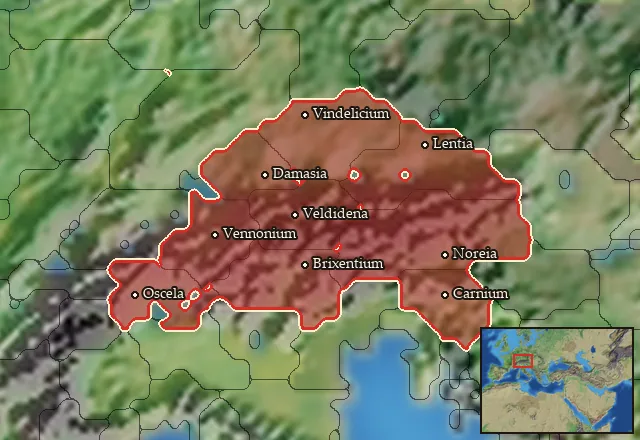 Regions of the Alps Rhaetia Noricum mercenary pool